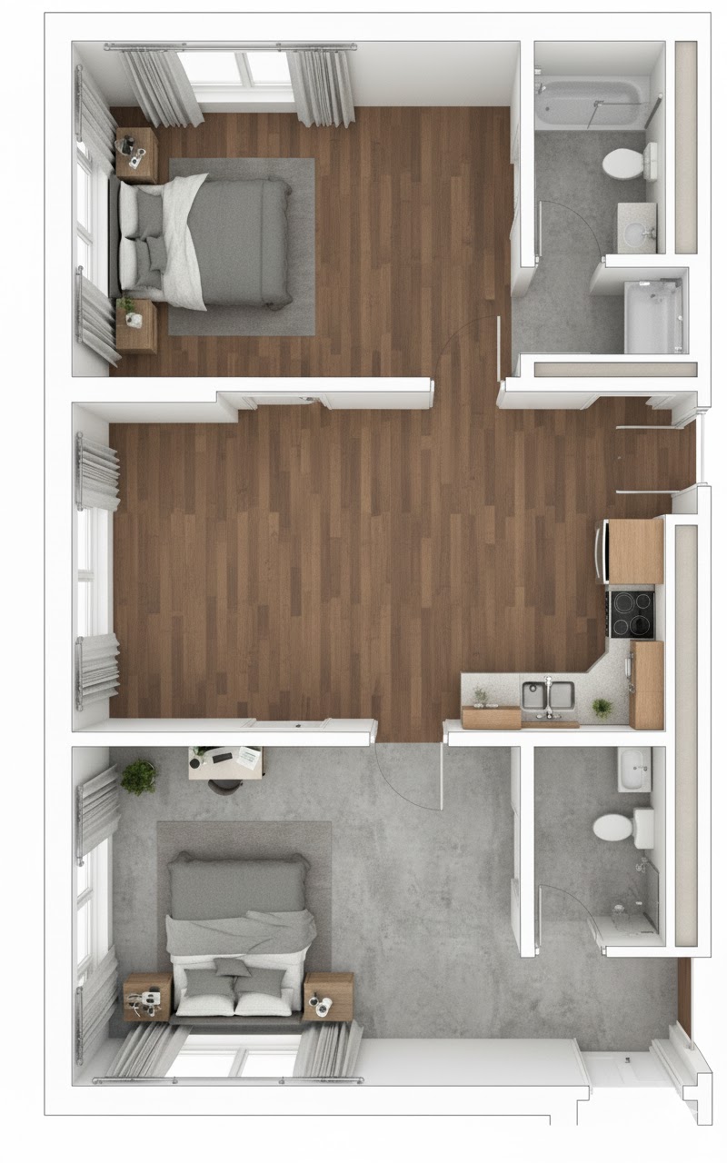 2 Bedroom 884 floor plan