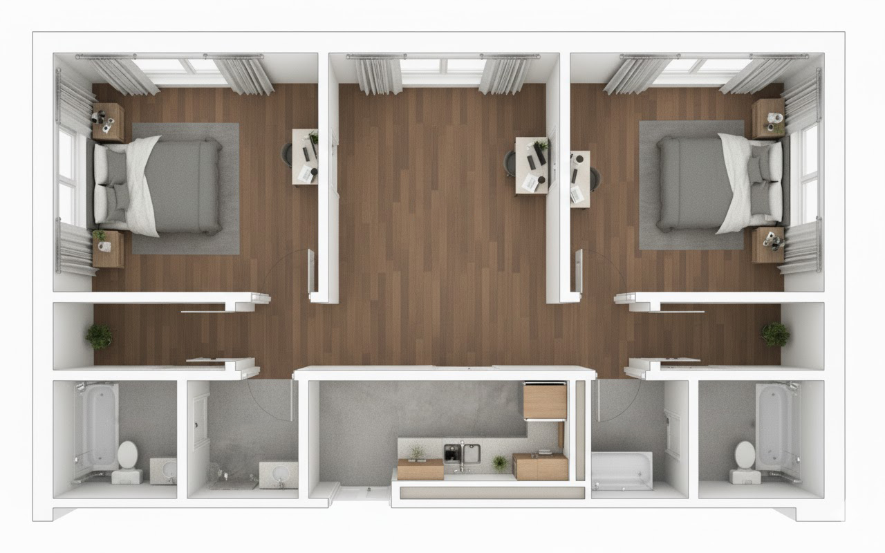 2 Bedroom 921 floor plan