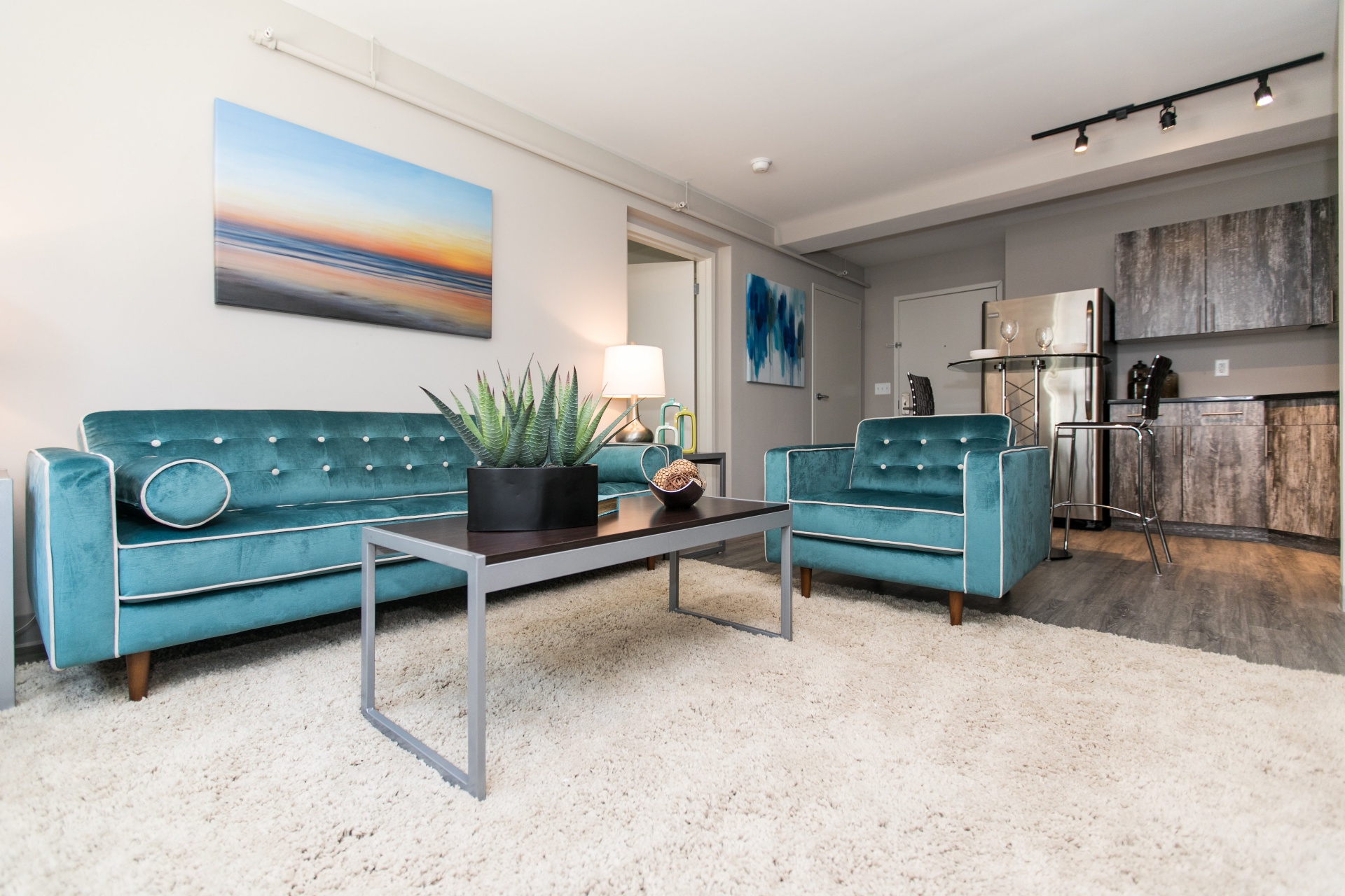 Modern apartment interior with natural light
